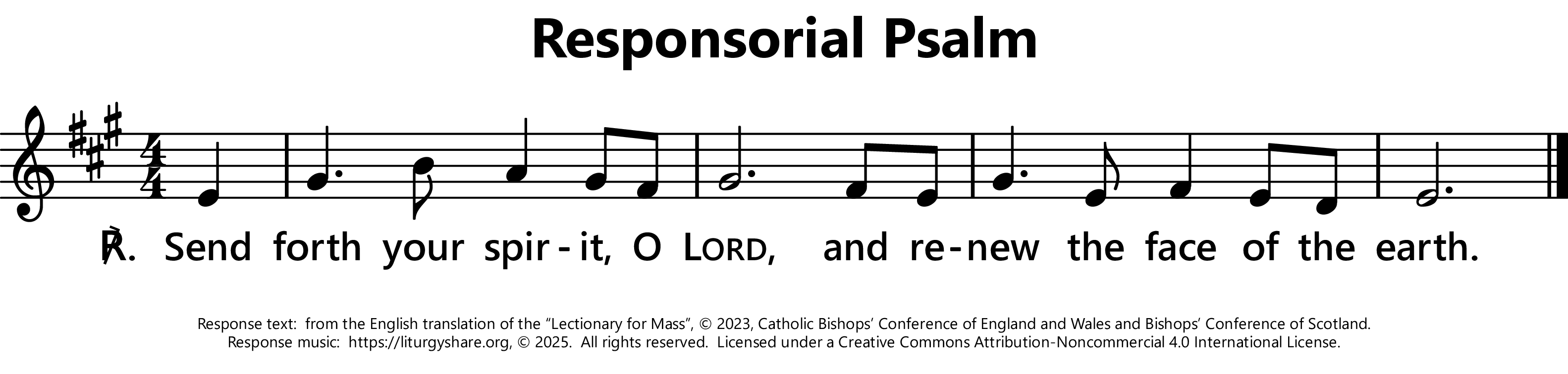 Pentecost Sunday, at the Mass during the Day: Responsorial Psalm